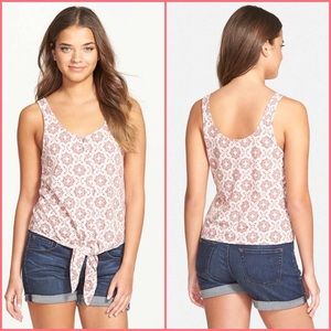 Brand New Tie-Front Printed Tank