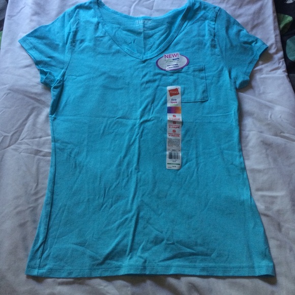 Sky blue V-neck