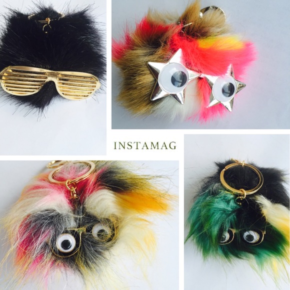 Accessories - Multicolor faux Fur key chains