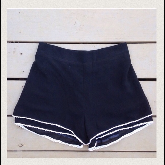 Black shorts with white trim