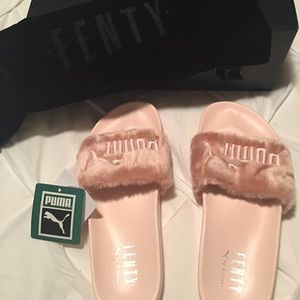 Puma by Rihanna Leadcat Faux Fur Slide Sandals
