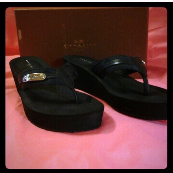 Coach Jaden Black Sandals Sz 8M
