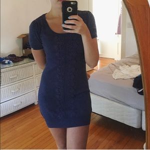 Blue embroidered dress