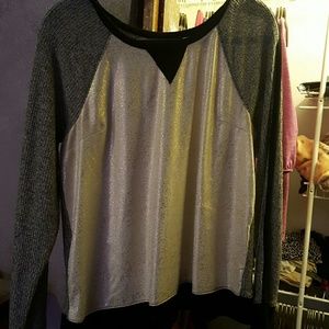 Apt 9 Waffle/Shimmer LS top