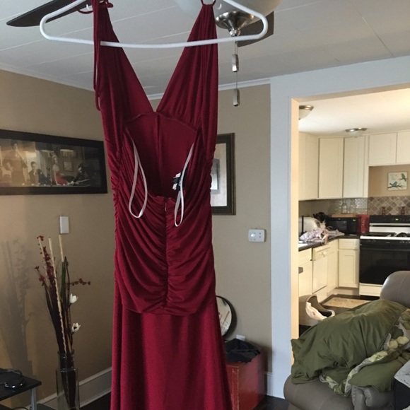 Bebe formal dark red swing dress EUC size Small - Picture 2 of 4