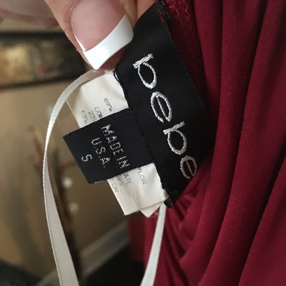 Bebe formal dark red swing dress EUC size Small - Picture 4 of 4