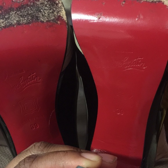 Louboutin black criss cross platform heel - Picture 2 of 4