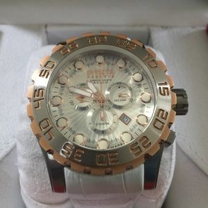 Invicta reserve white watch rose gold & silver EUC