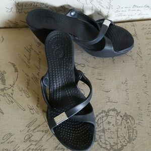 Crocs Black Heel Sandal (size 7)