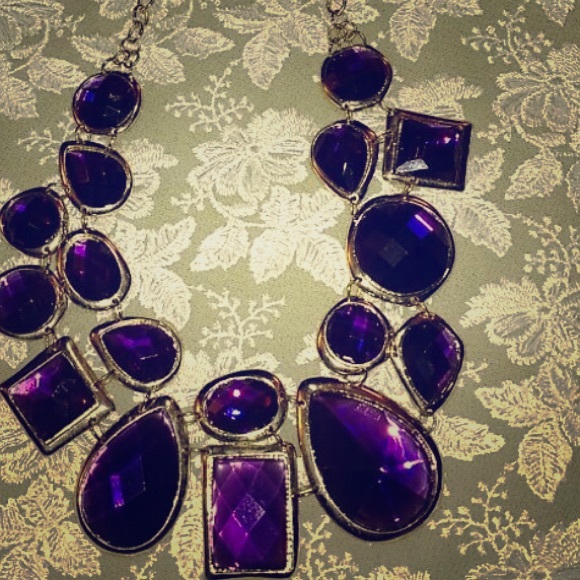 Purple big jem necklace