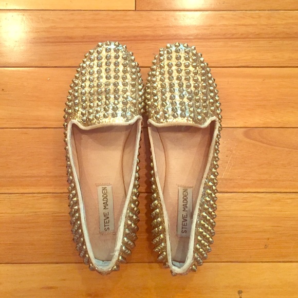 Steve Madden gold loafers