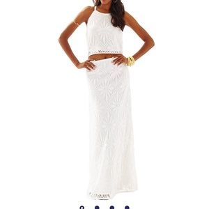 Lilly Pulitzer Nicole lace top and maxi skirt