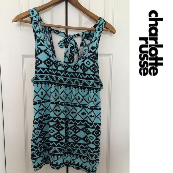 Native Print Tie Back Top - Charlotte Russe