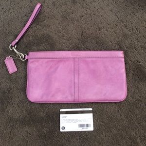 Authentic Coach purple wristlet