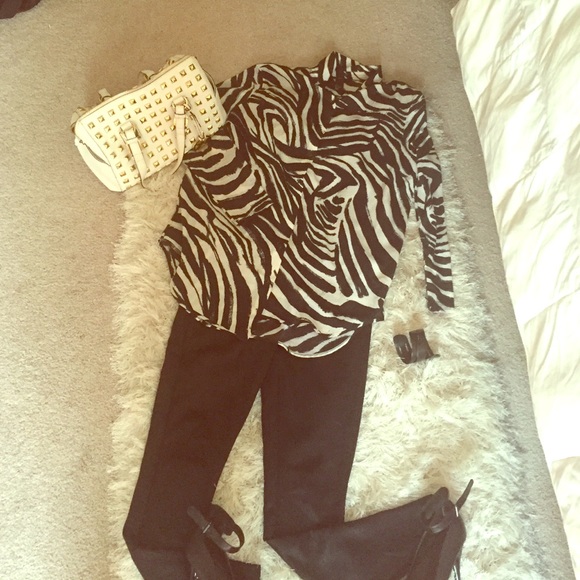 Zebra printed H&M blouse