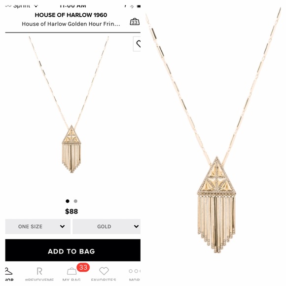 House of Harlow Golden Hour Fringe Necklace NWT - Picture 2 of 3