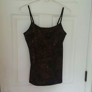 Express Small: Brown spotted spaghetti strap tank