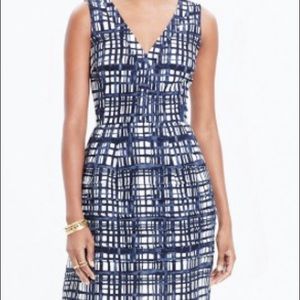 Midnight dress in brushstroke plaid.