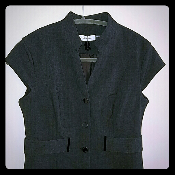 NWOT Dark Grey Calvin Klein Button Up Dress
