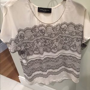 Akira White and Grey Blouse