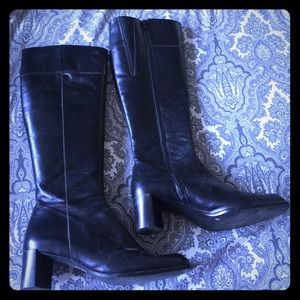 DKNY black All leather tall riding boots sz 7.5