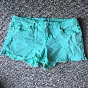 Mint green shorts