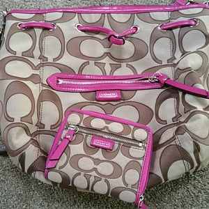 COACH Daisy drawstring satchel and wallet