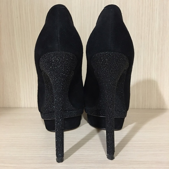 B Brian Atwood Florencia Peep Toe Shoes Sz 6.5 - Picture 3 of 4