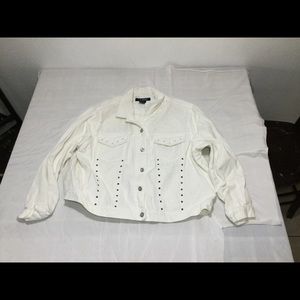 LA Blues White Jacket rhinestone studded