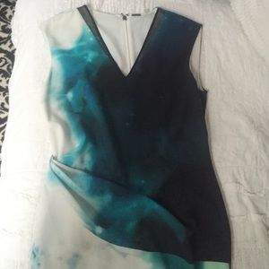 Ellie Tahari blue and black dress