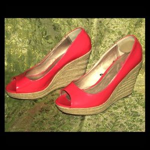 Hot Pink Patent Leather Espadrilles! 11 Wide!