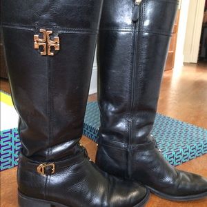 Tory Burch Black Eloise Riding Boots 9