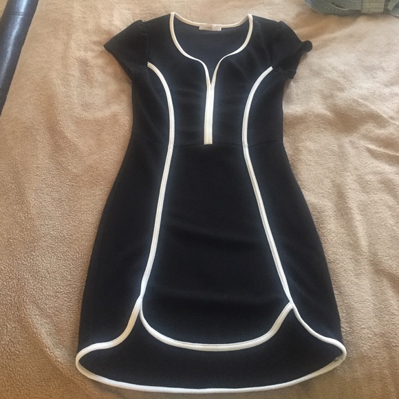 Black and white mini dress