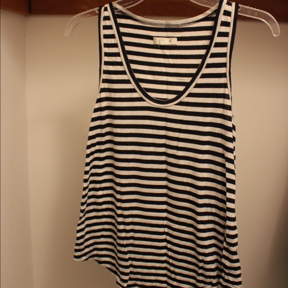 Aerie white and black striped tank