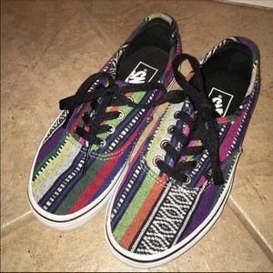 Vans multi colored tribal/stripped shoes