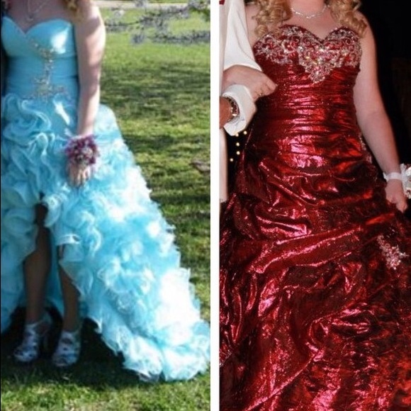 Red  size 2 Blue size 12 both have corset back. - Picture 1 of 1