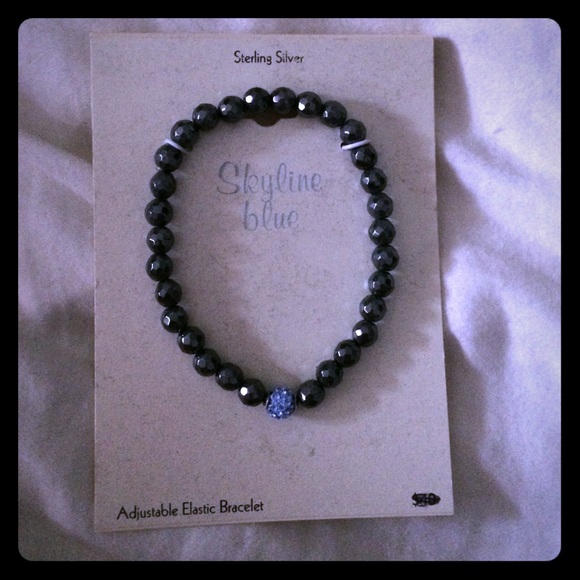 Skyline blue adjustable elastic bracelet - Picture 1 of 3
