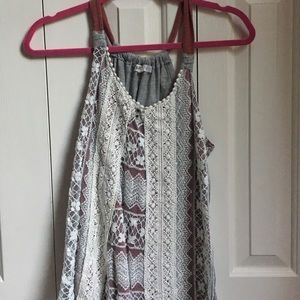 Lace overlay tank top