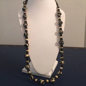 Zebra Cloth Beaded Necklace
