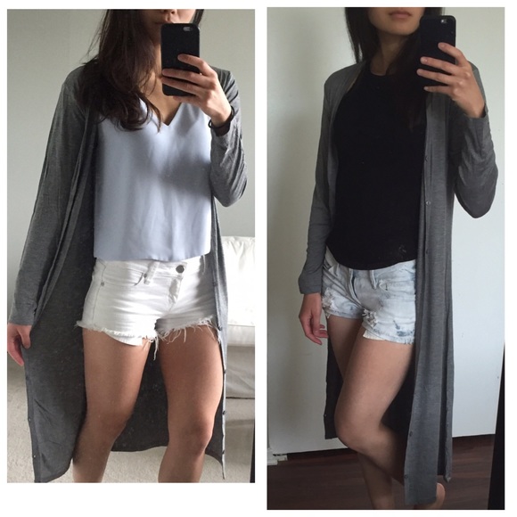 [LAST 1] Long Grey Loose Cardigan - Picture 2 of 3