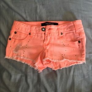 Neon orange shorts