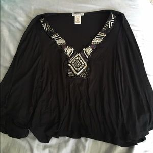 Black flowy top