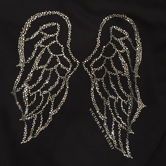Victoria Secret black zip-up angel wing hoodie