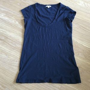 James Perse Textured Scoop Neck Tee