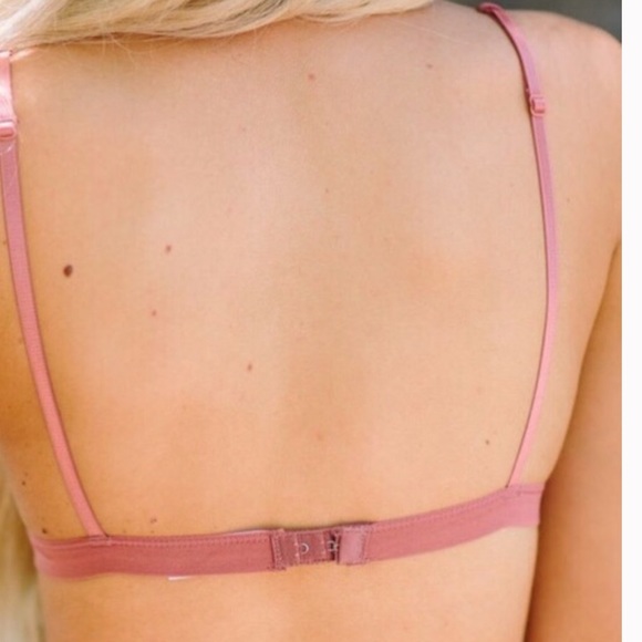 Lace triangle bralette lace bralette Dark Peach - Picture 2 of 3