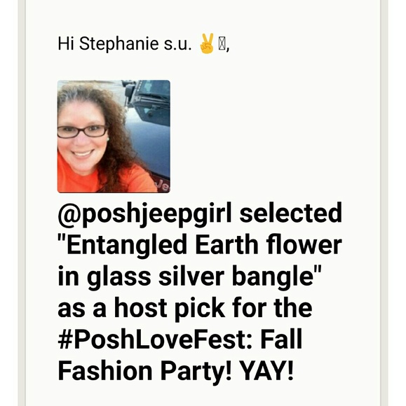 HP Entangled Earth flower in glass silver bangle - Picture 4 of 4