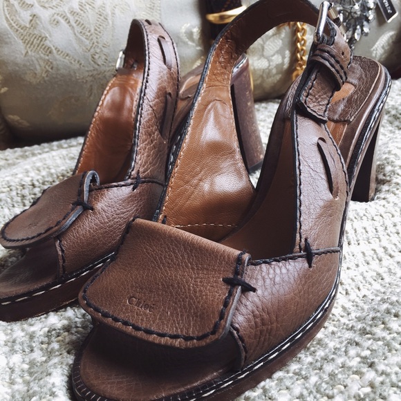 Chloe leather sandal, worn twice.
