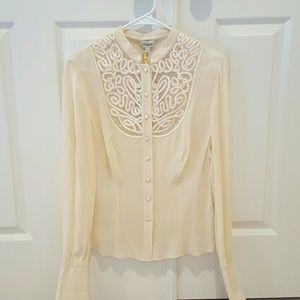 Temperley London Embroidered Silk Blouse