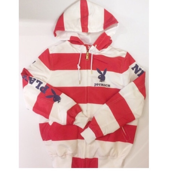 Joy rich x Playboy striped hoodie