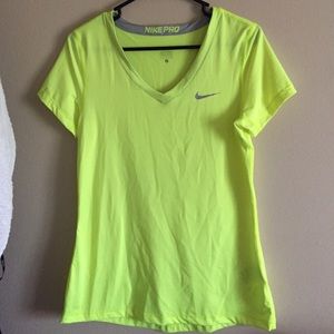 Neon yellow/green NIKE PRO drift t-shirt